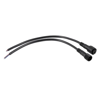 Штекерная розетка 2-контактный светодиодный водонепроницаемый соединительный кабель черного цвета