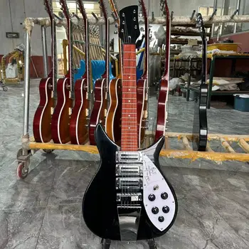 Электрогитара Rickenbacker 325, Бридж R Tail System, Черный цвет, корпус из красного дерева, 6-струнная гитара, Бесплатная доставка