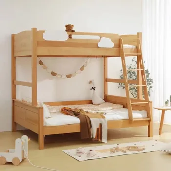 оптовая продажа детских деревянных двухъярусных кроватей нестандартных цветов по цене завода-изготовителя