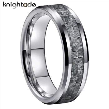 оригинальное кольцо из карбида вольфрама 6 мм, 5 цветов, инкрустация из углеродного волокна для мужчин, женские модные украшения, Обручальное кольцо, Скошенная комфортная посадка